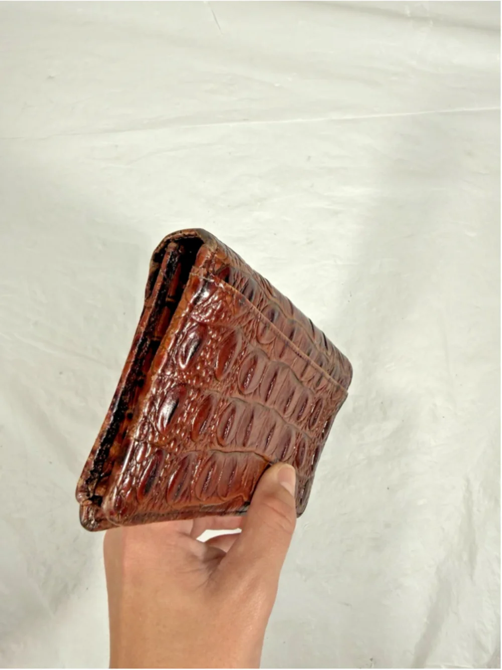 BRAHMIN DEBRA PECAN MELBOURNE LEATHER Croc Embossed WALLET